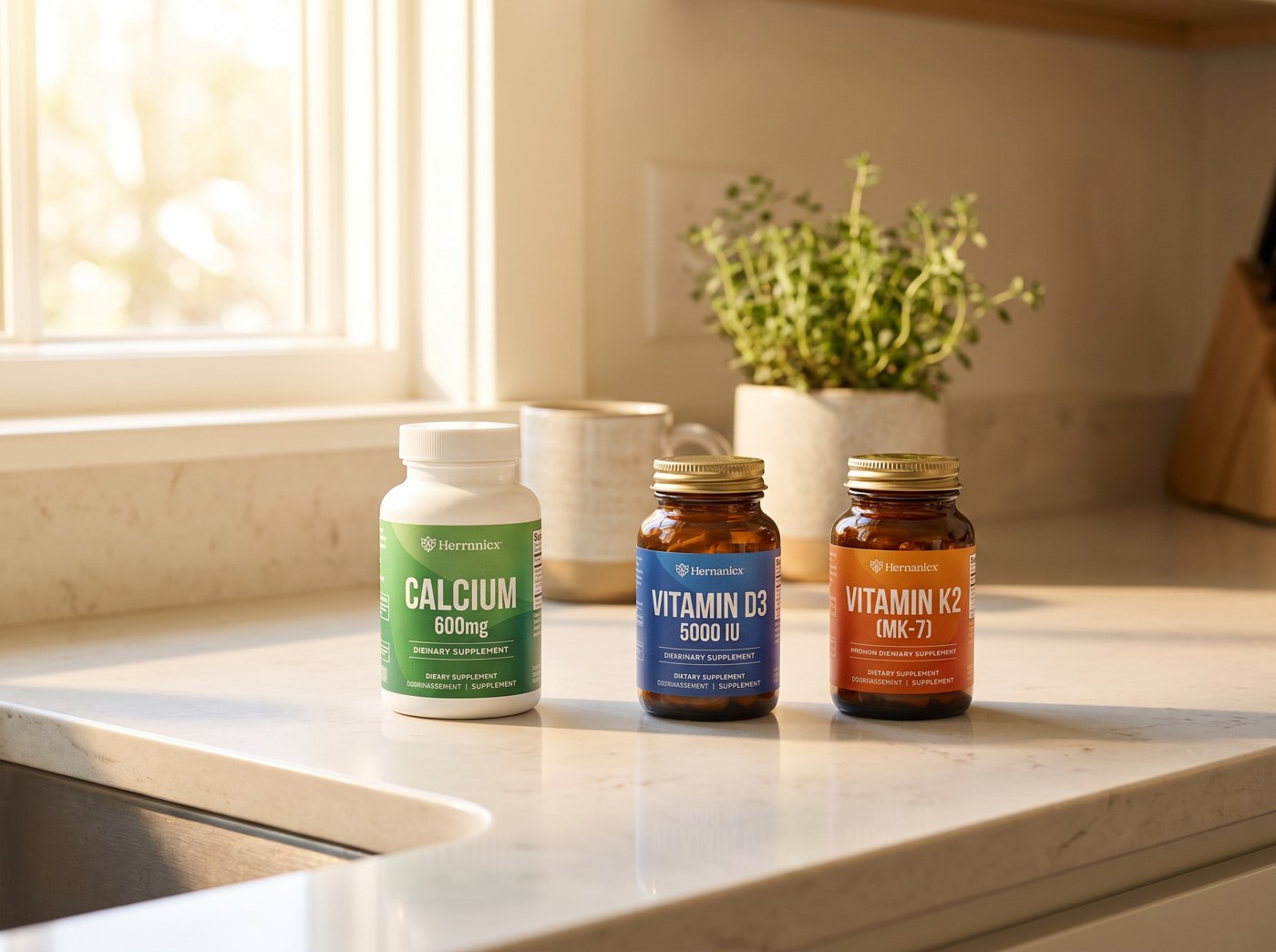 Calcium, vitamin D3 and vitamin K2 — the three supplements Deborah took every single morning.