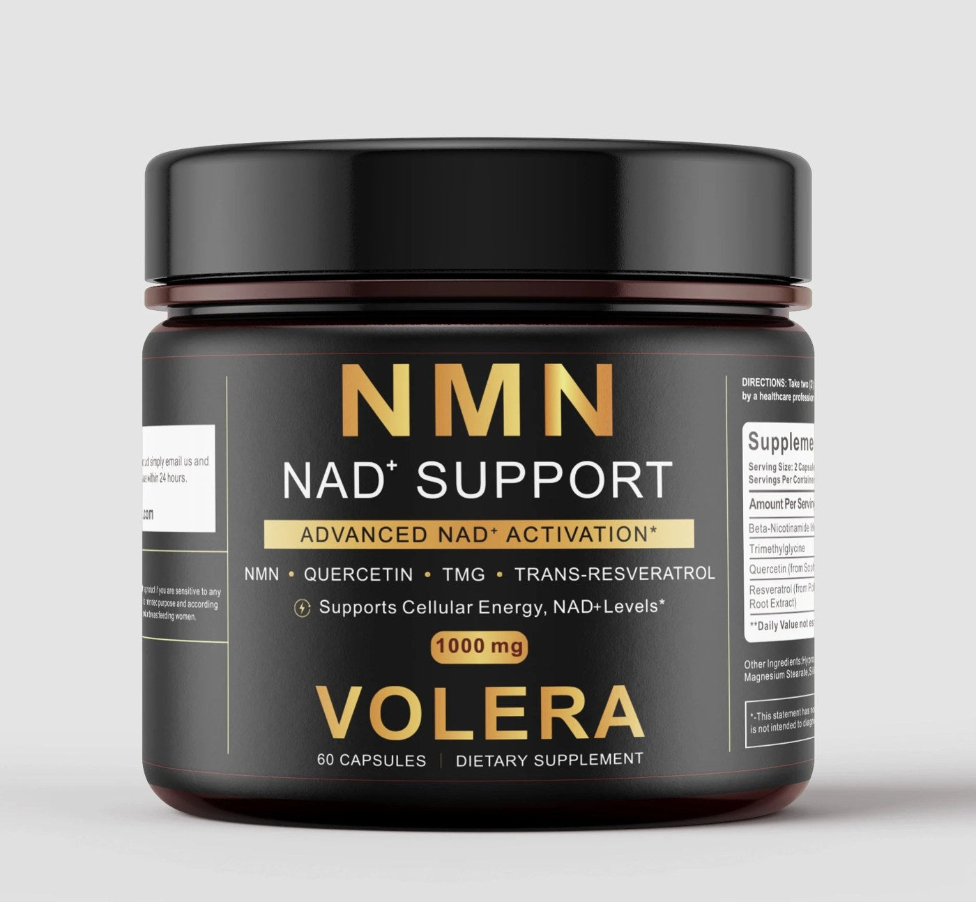 Volera NMN Bone Complex — NMN, Quercetin, TMG and Trans-Resveratrol, 60 capsules.